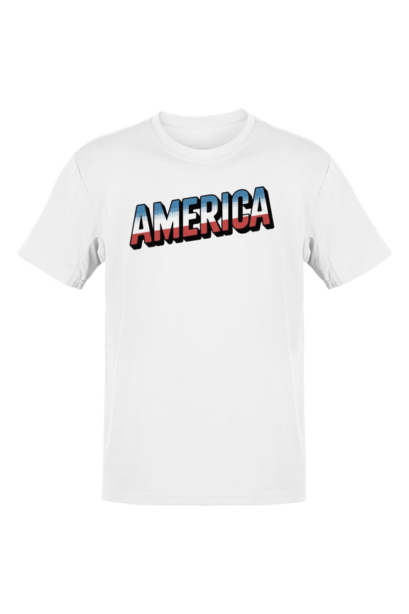 America Proud Distressed Bold Design Men's T-shirt, White, XL