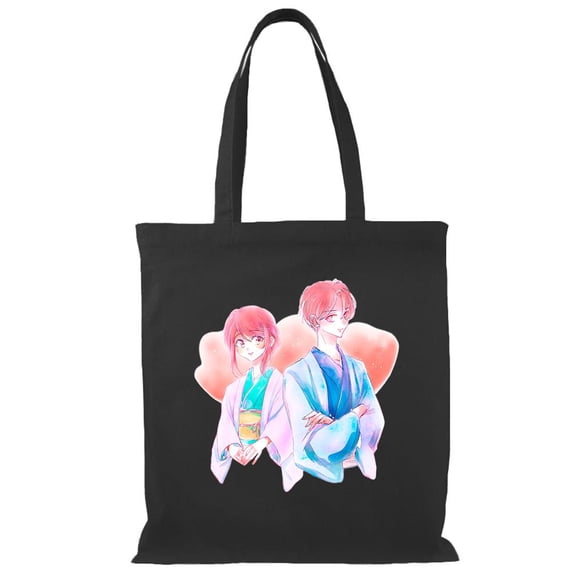 Smartprints Anime Couple Kimono Yukata Tote Bag - Image by Shutterstock, One Size Cotton Canvas Tote Bag