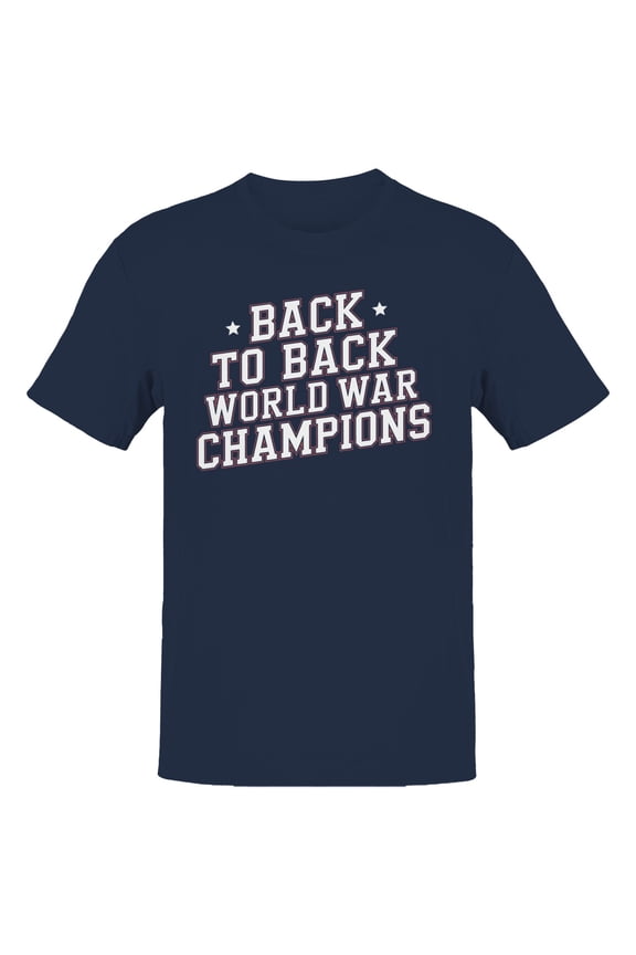 Back to Back World War Champions Men's T-shirt, Navy, S