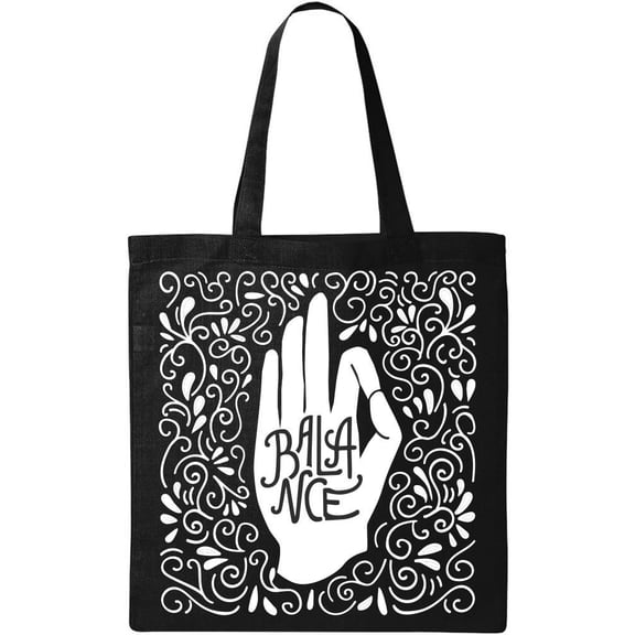 Smartprints Balance Hand Shape. Tote Bag - Image by Shutterstock, One Size Cotton Canvas Tote Bag