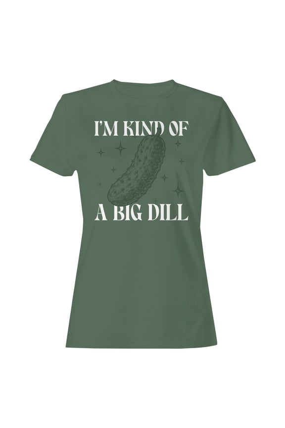 Big Dill Funny Pickle Women's T-shirt Military Green, Cotton, 3XL