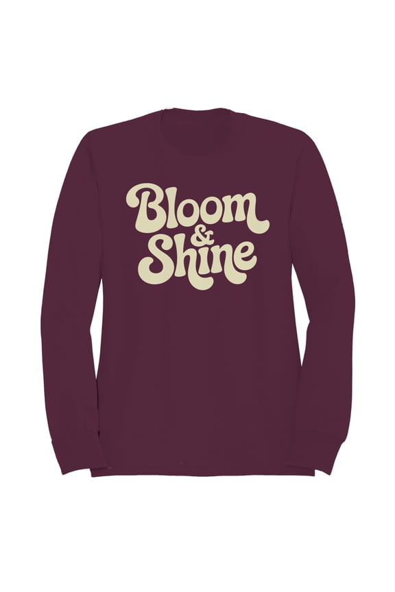 Bloom & Shine Retro Typography Women's Sweatshirt Maroon, Cotton, M