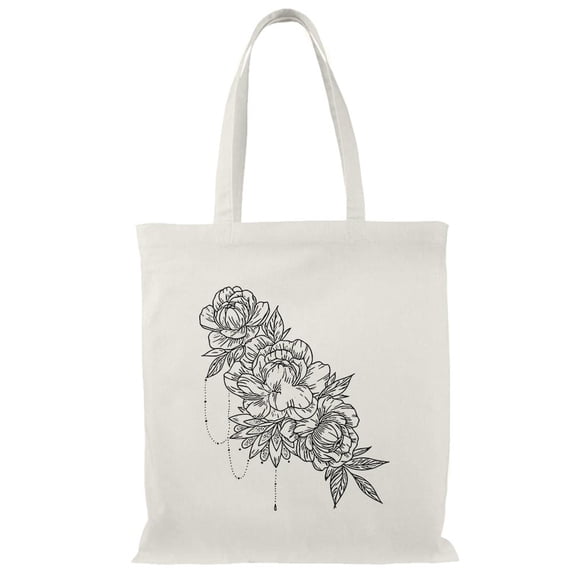 Smartprints Bouquet Sketch Tote Bag - Image by Shutterstock, One Size Cotton Canvas Tote Bag