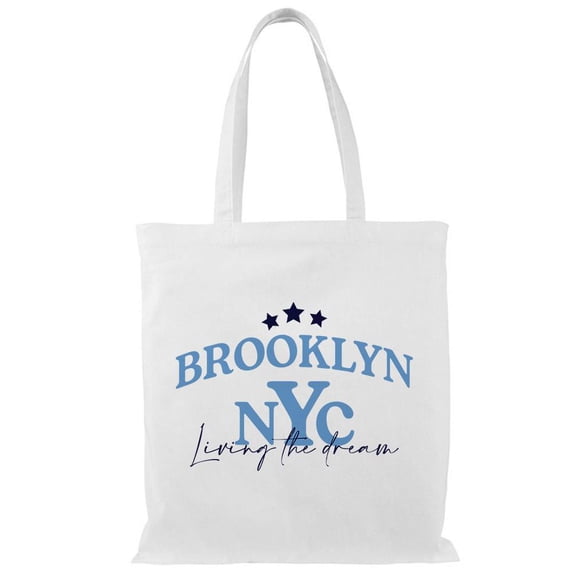 Smartprints Brooklyn. College Style Tote Bag - Image by Shutterstock, One Size Cotton Canvas Tote Bag