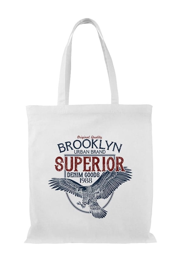Brooklyn Denim Logo Tote Bag - Image by Shutterstock, One Size Cotton Canvas Tote Bag