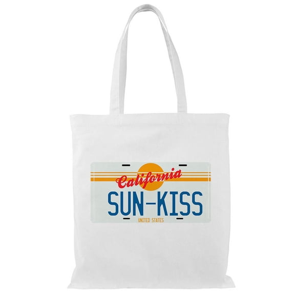 Smartprints Car Plates California Sun-kiss Tote Bag - Image by Shutterstock, One Size Cotton Canvas Tote Bag
