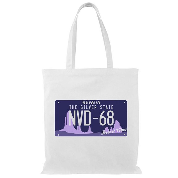 Smartprints Car Plates Nevada Tote Bag - Image by Shutterstock, One Size Cotton Canvas Tote Bag