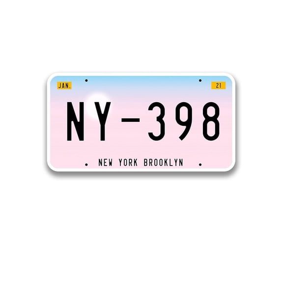 Smartprints Car Plates New York Sticker -Image by Shutterstock, Vinyl Sticker