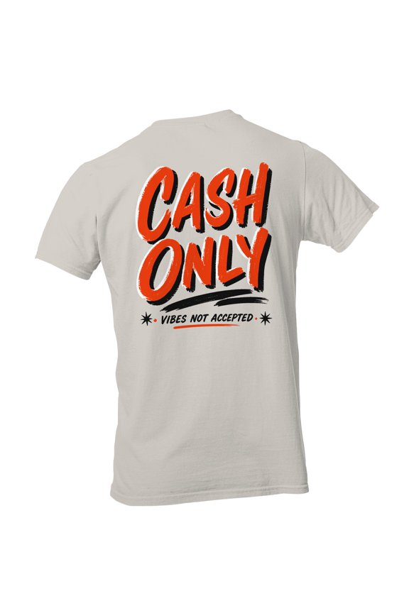 Cash Only Vibes Men's T-Shirt Ice Grey, Cotton, M