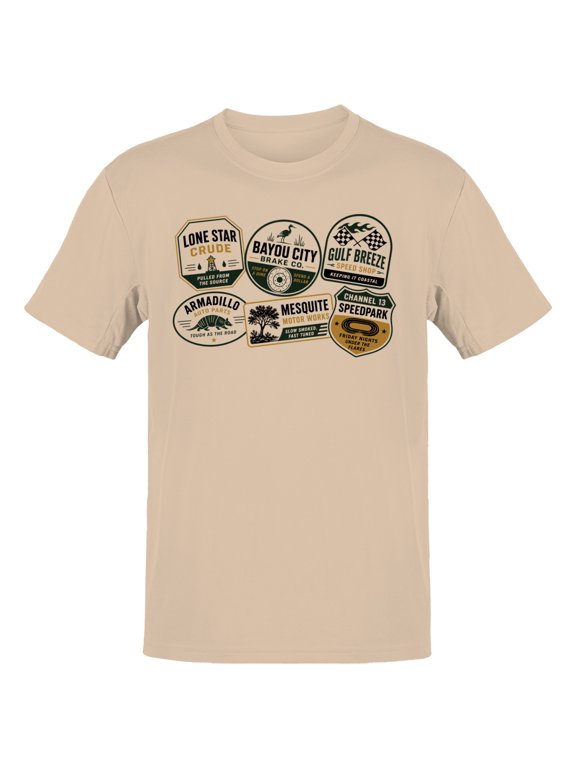 Crude Motor Works Gulf Breeze Auto Parts Men's T-Shirt Natural, Cotton, L
