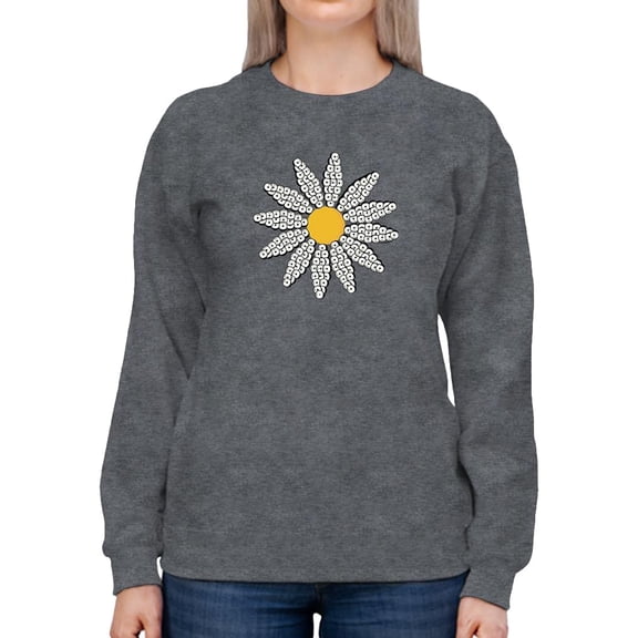 Smartprints Cute Daisy Flower Art Sweatshirt Women -Image by Shutterstock, Female 5X-Large