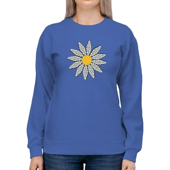Smartprints Cute Daisy Flower Art Sweatshirt Women -Image by Shutterstock, Female x-Large