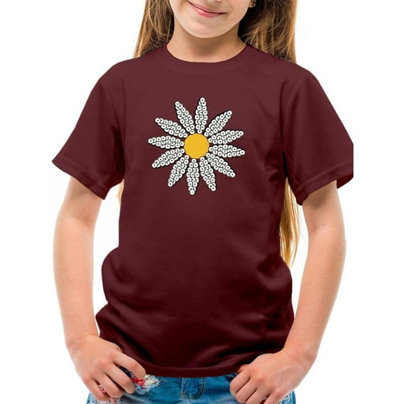 Smartprints Cute Daisy Flower Art T-Shirt Juniors -Image by Shutterstock, Small