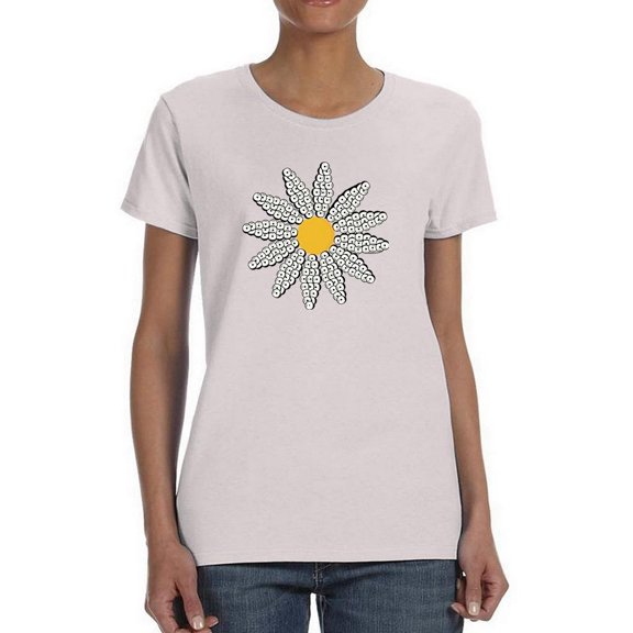 Smartprints Cute Daisy Flower Art T-Shirt Women -Image by Shutterstock, Female Large