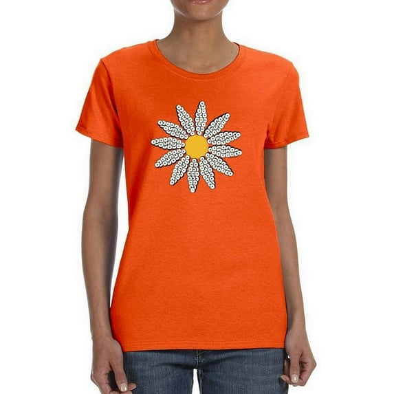 Smartprints Cute Daisy Flower Art T-Shirt Women -Image by Shutterstock, Female Medium