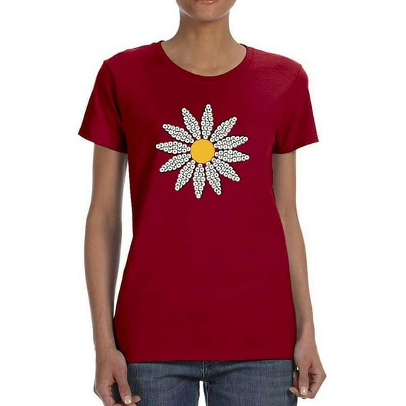 Smartprints Cute Daisy Flower Art T-Shirt Women -Image by Shutterstock, Female XX-Large