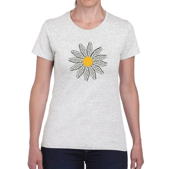 Smartprints Cute Daisy Flower Art T-Shirt Women -Image by Shutterstock, Female x-Large