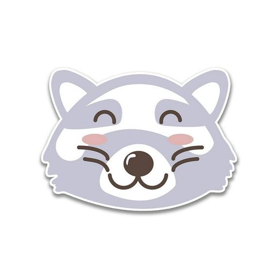 Smartprints Cute Raccoon Face Sticker -Image by Shutterstock, Vinyl Sticker