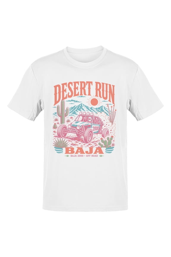 Desert Run Baja 2000 Off Road Racing T-Shirt White, Cotton, M