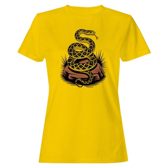 Smartprints Don'T Tread on Me Rattlesnake Vintage Women's T-Shirt Daisy, Cotton, S