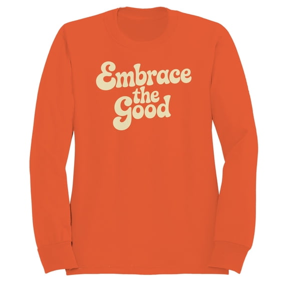 Smartprints Embrace the Good Message Women's Sweatshirt Orange, Cotton, M