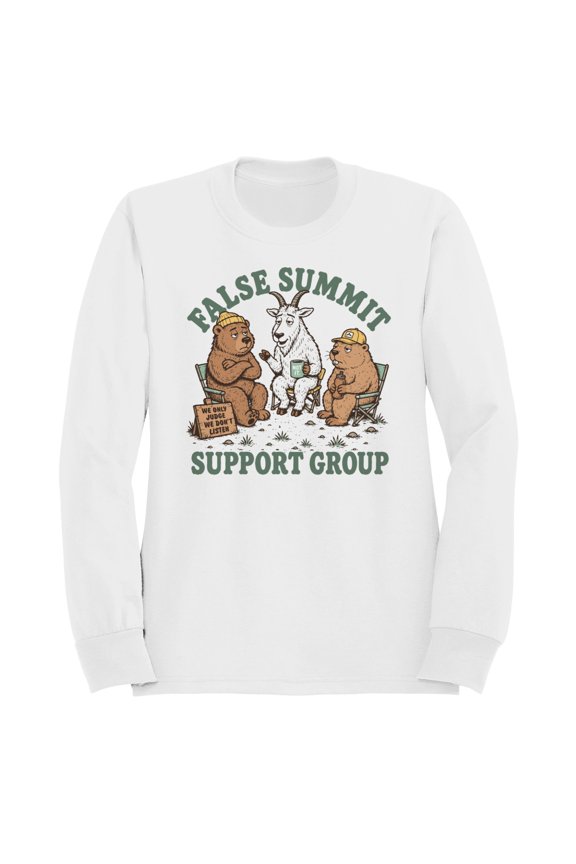 False Summit Support Group Humor Men's Sweatshirt White, Cotton, M