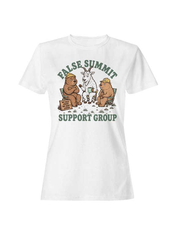 False Summit Support Group Women's T-Shirt White, Cotton, S