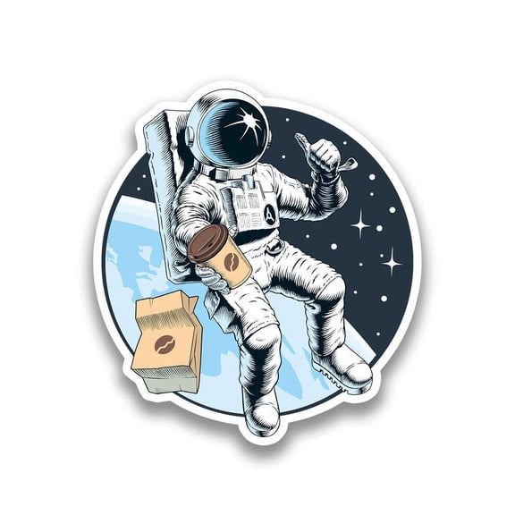 Smartprints Fast Food In Space Sticker Vertical -Image by Shutterstock, Vinyl Sticker