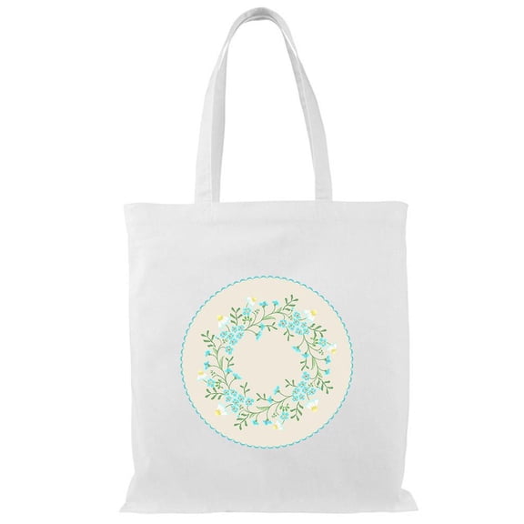Smartprints Floral Pattern Embroidery Style Tote Bag - Image by Shutterstock, One Size Cotton Canvas Tote Bag