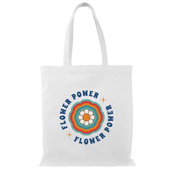 Smartprints Flower Power Tote Bag - Image by Shutterstock, One Size Cotton Canvas Tote Bag