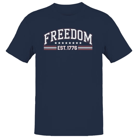 Smartprints Freedom EST. 1776 Patriotic Men's T-shirt, Navy, S
