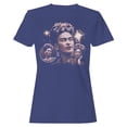 thumbnail image 1 of Smartprints Frida Kahlo Floral Portrait Women's T-Shirt Purple, Cotton, S, 1 of 4
