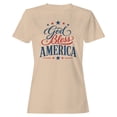thumbnail image 1 of Smartprints God Bless America Patriotic Women's T-Shirt Natural, Cotton, S, 1 of 4