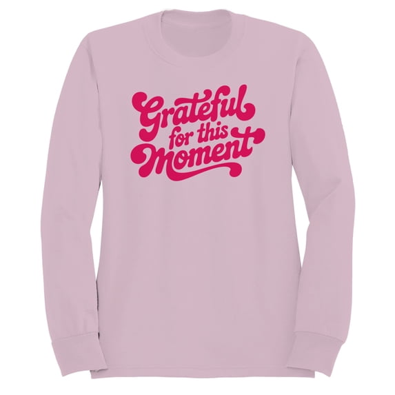 Smartprints Grateful for This Moment Women's Sweatshirt Light Pink, Cotton, S