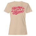 thumbnail image 1 of Smartprints Hot Mess Still Blessed Cherry Hearts Women's T-shirt Natural, Cotton, S, 1 of 4