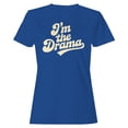 thumbnail image 1 of Smartprints I'm the Drama Retro Bold Typography Women's T-shirt Royal Blue, Cotton, L, 1 of 4