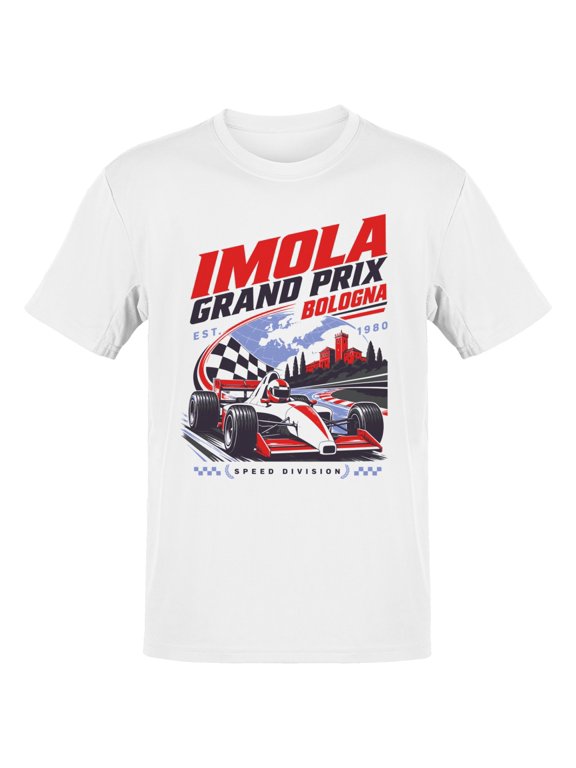 Imola Grand Prix Speed Division Men's T-Shirt White, Cotton, L