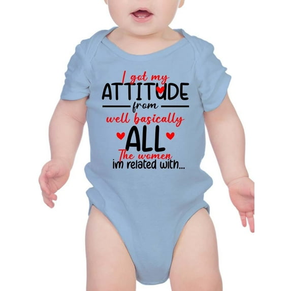 Smartprints Infants Graphic Bodysuit - I Got My Attitude - Regular Fit 100% Cotton