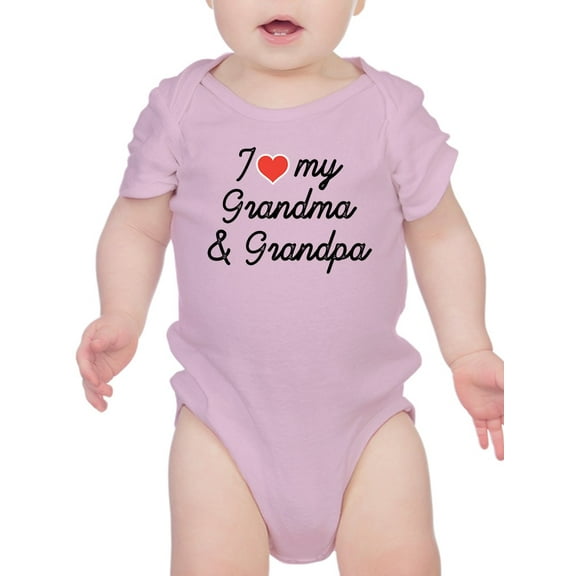Smartprints Infants Graphic Bodysuit - I Love My Grandma And Grandpa - Regular Fit 100% Cotton