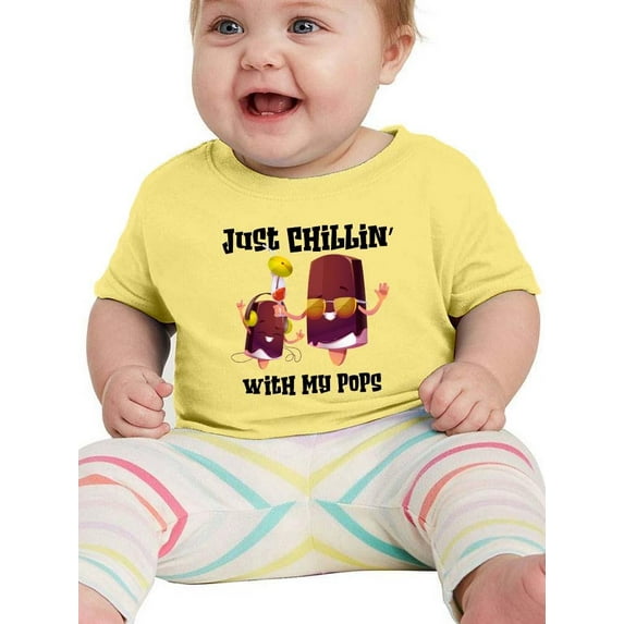 Smartprints Infants Graphic Tee - Chillin' With My Pops - Regular Fit 100% Cotton