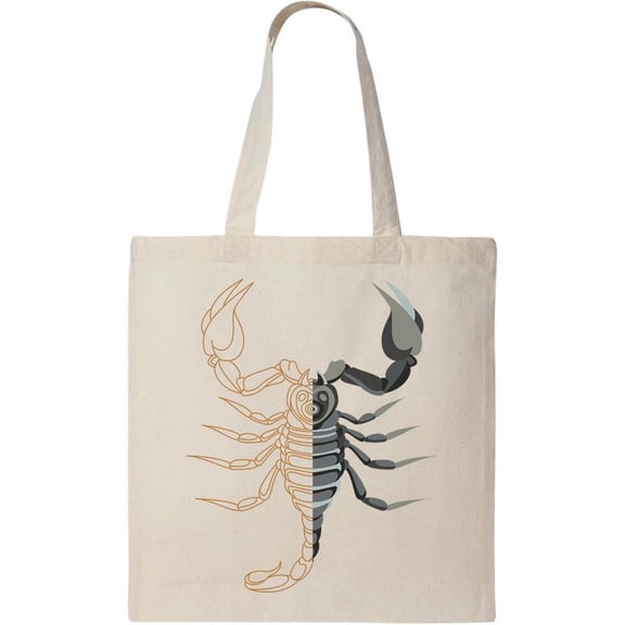 Smartprints Insect Scorpion Divided Tote Bag - Image by Shutterstock, One Size Cotton Canvas Tote Bag