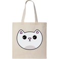 thumbnail image 1 of Smartprints Isurprised White Cat Tote Bag - Image by Shutterstock, One Size Cotton Canvas Tote Bag, 1 of 4