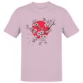 thumbnail image 1 of Smartprints Japanese Cherry Blossom Red Sun Men's T-Shirt Light Pink, Cotton, S, 1 of 4
