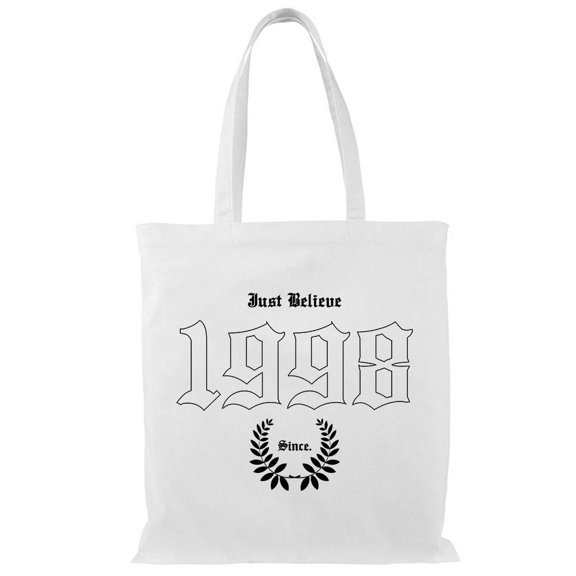Smartprints Just Believe 1998. Tote Bag - Image by Shutterstock, One Size Cotton Canvas Tote Bag