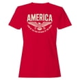 thumbnail image 1 of Smartprints Land of the Free 1776 Eagle Women's T-shirt, Red, S, 1 of 3
