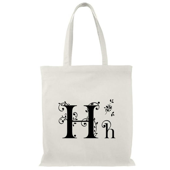Smartprints Letter H Upper Lower Case Nature Tote Bag - Image by Shutterstock, One Size Cotton Canvas Tote Bag
