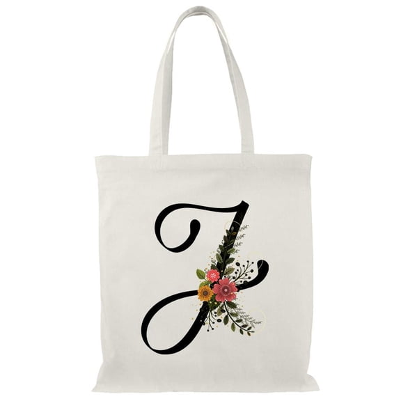 Smartprints Letter J Flower Bouquet 2 Tote Bag - Image by Shutterstock, One Size Cotton Canvas Tote Bag