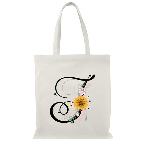 Smartprints Letter J Flower Bouquet 3 Tote Bag - Image by Shutterstock, One Size Cotton Canvas Tote Bag