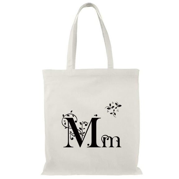 Smartprints Letter M Upper Lower Case Nature Tote Bag - Image by Shutterstock, One Size Cotton Canvas Tote Bag
