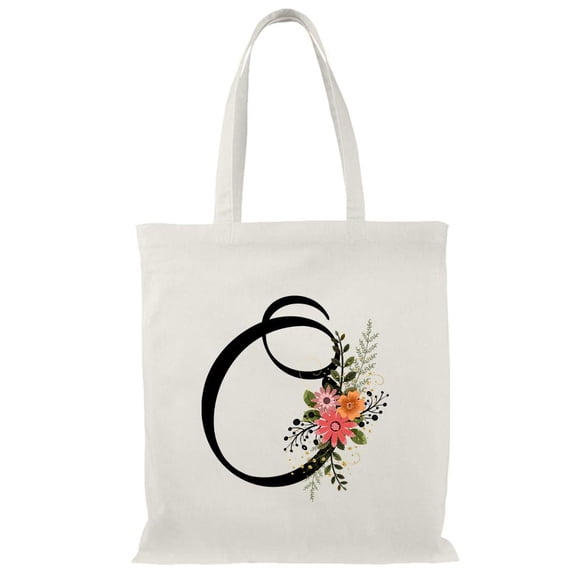 Smartprints Letter O Flower Bouquet Tote Bag - Image by Shutterstock, One Size Cotton Canvas Tote Bag